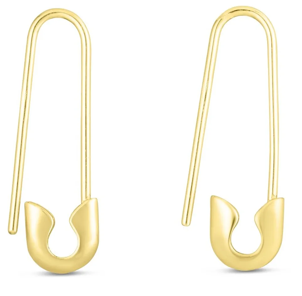 14k Safety Pin Earrings