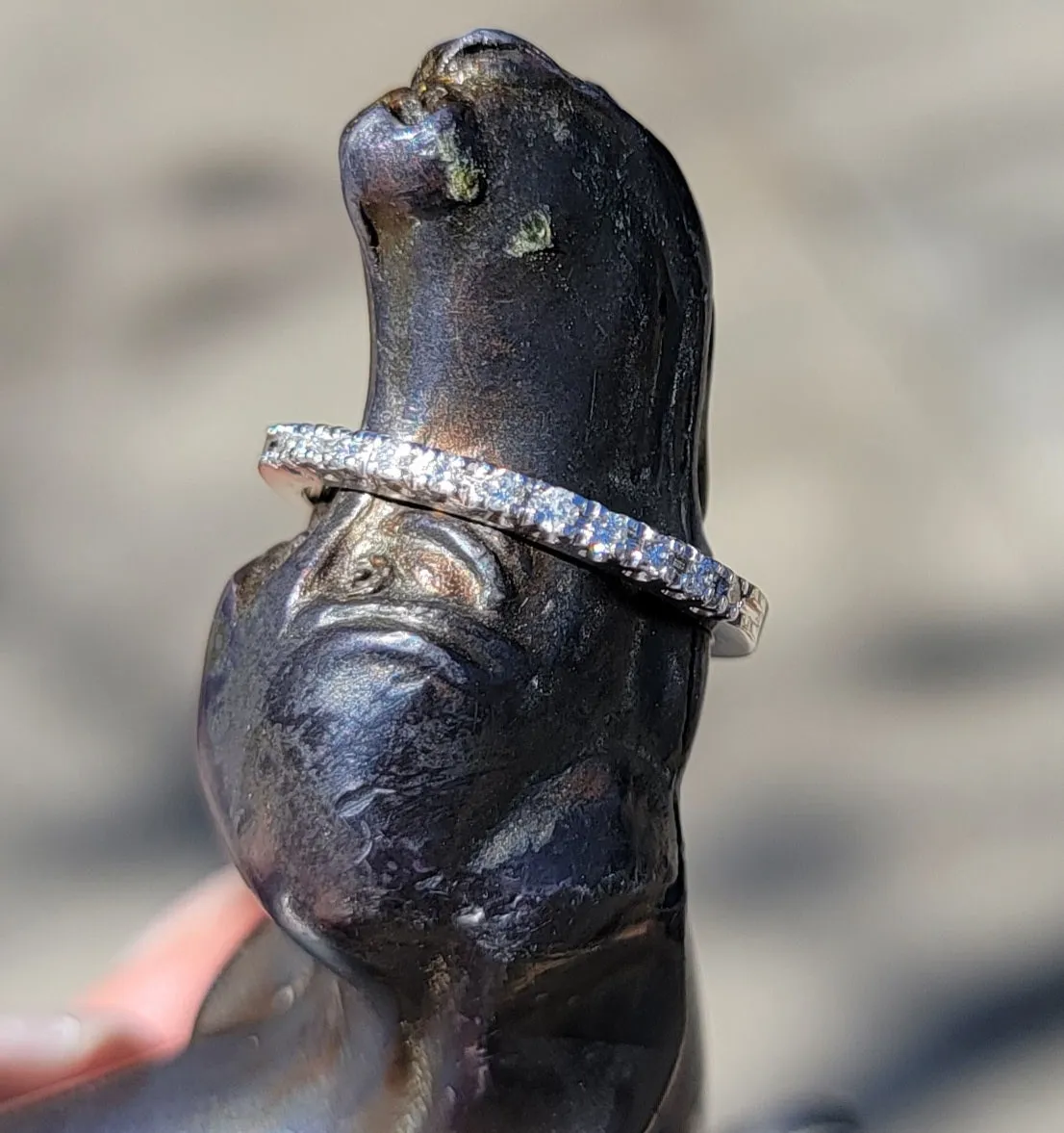 14k white gold 11 diamond wedding stackable band