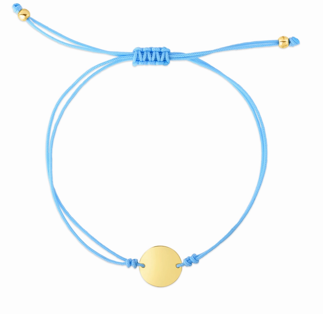14k Cord Circle Adjustable Bracelet