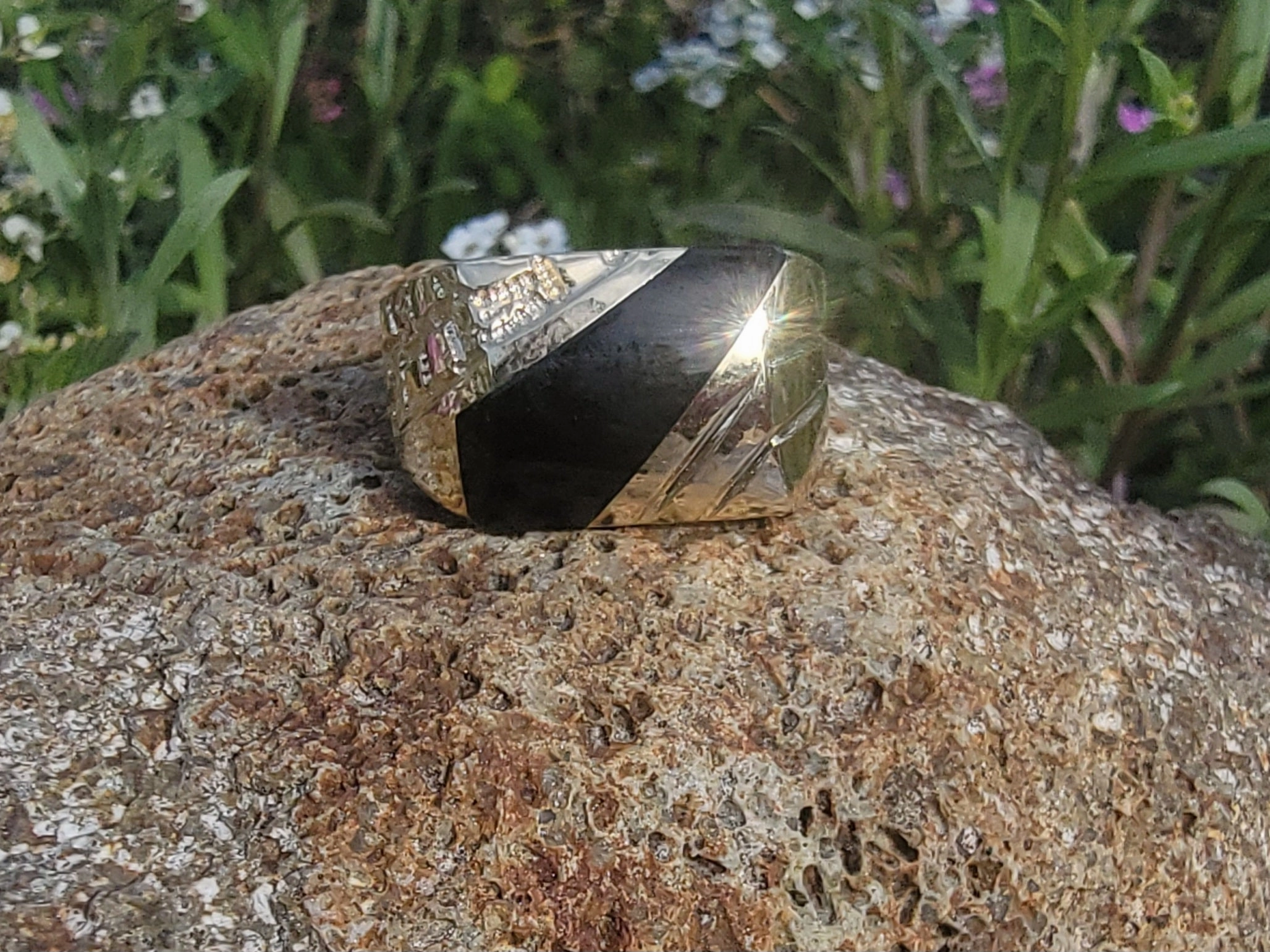 14k gold Deco Black ONYX estate ring