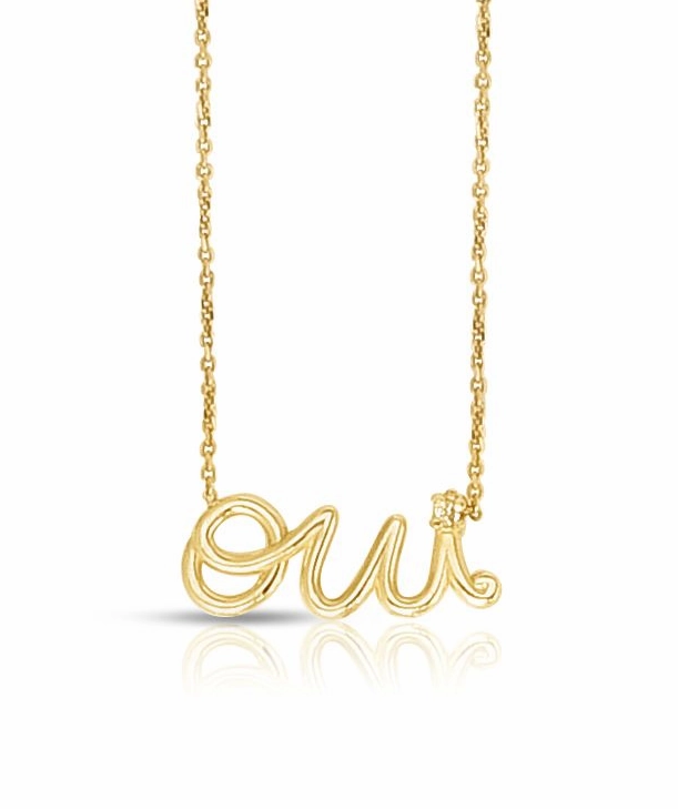 14k Gold Say 'Oui" Necklace