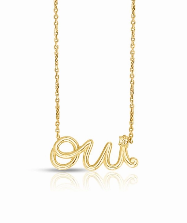 14k Gold Say 'Oui" Necklace