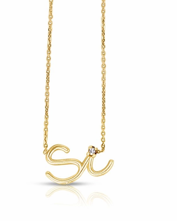 14k Gold Say 'Si' Necklace