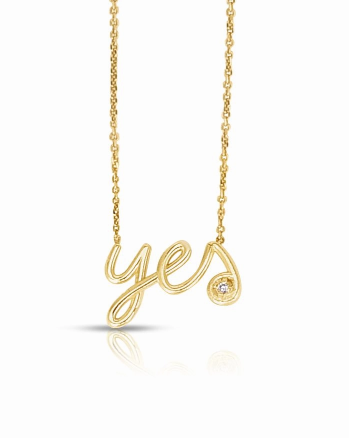 14k Gold Say 'yes' Necklace