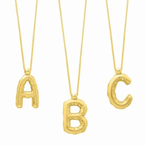 14K Helium Initial Pendant