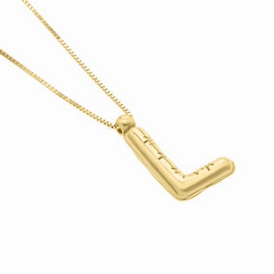 14K Helium Initial Pendant