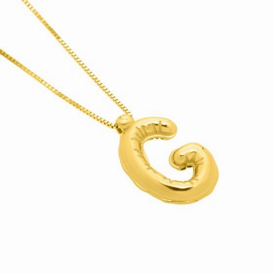 14K Helium Initial Pendant