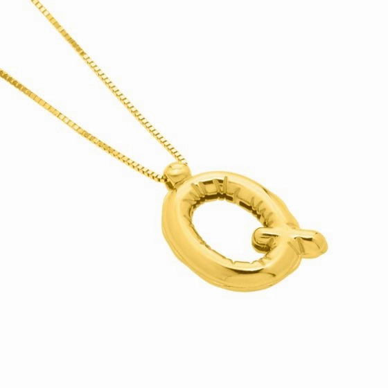 14K Helium Initial Pendant
