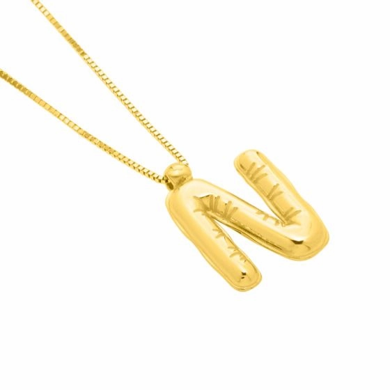 14K Helium Initial Pendant
