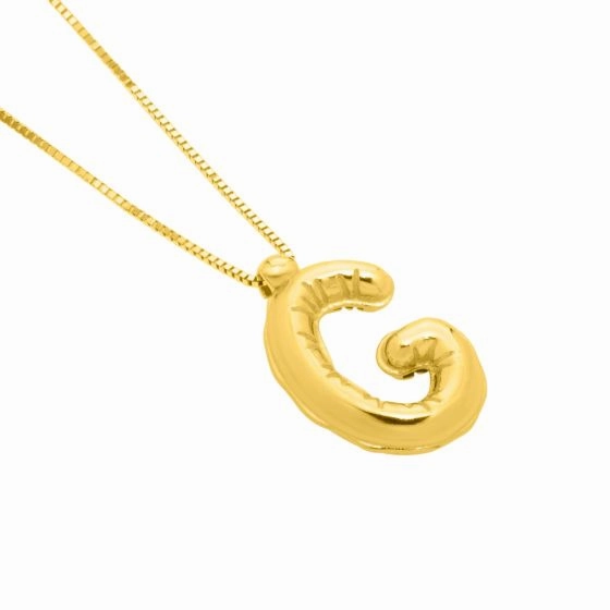 14K Helium Initial Pendant