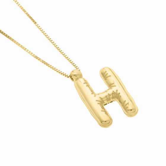 14K Helium Initial Pendant
