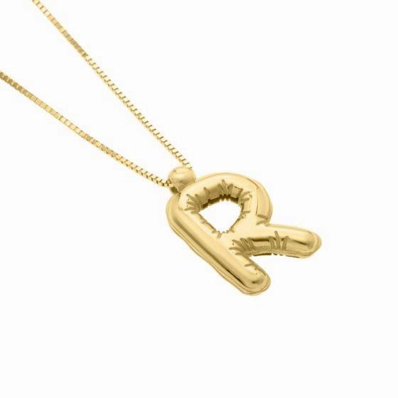 14K Helium Initial Pendant