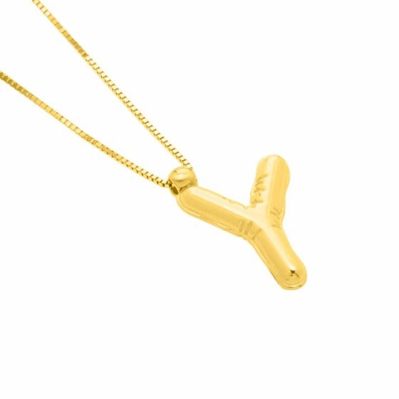 14K Helium Initial Pendant