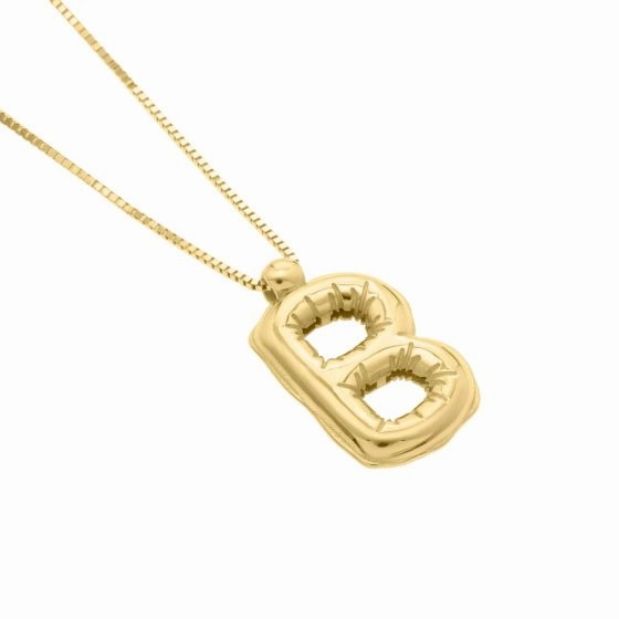 14K Helium Initial Pendant