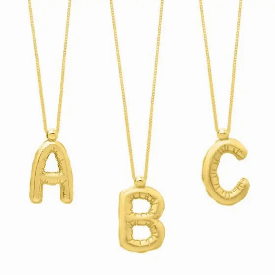 14K Helium Initial Pendant