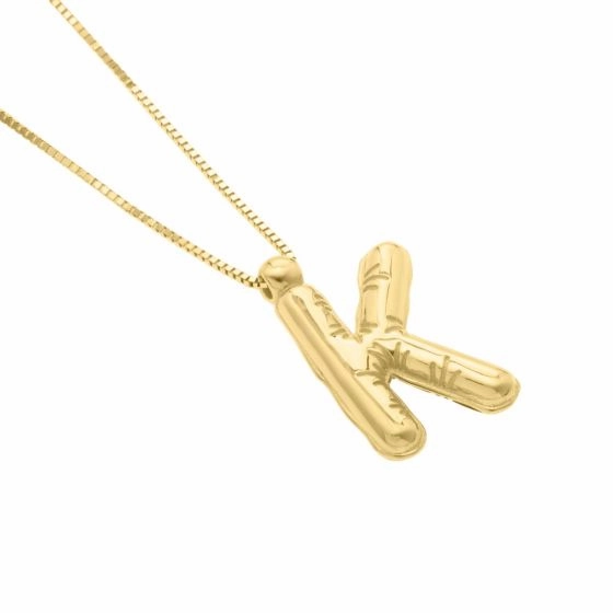 14K Helium Initial Pendant