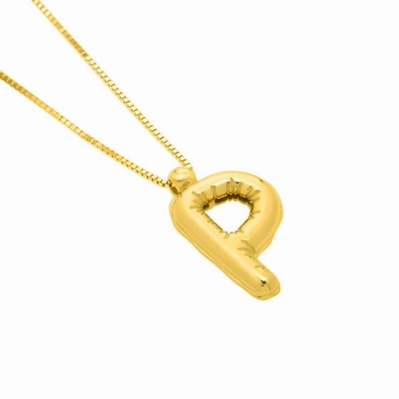 14K Helium Initial Pendant