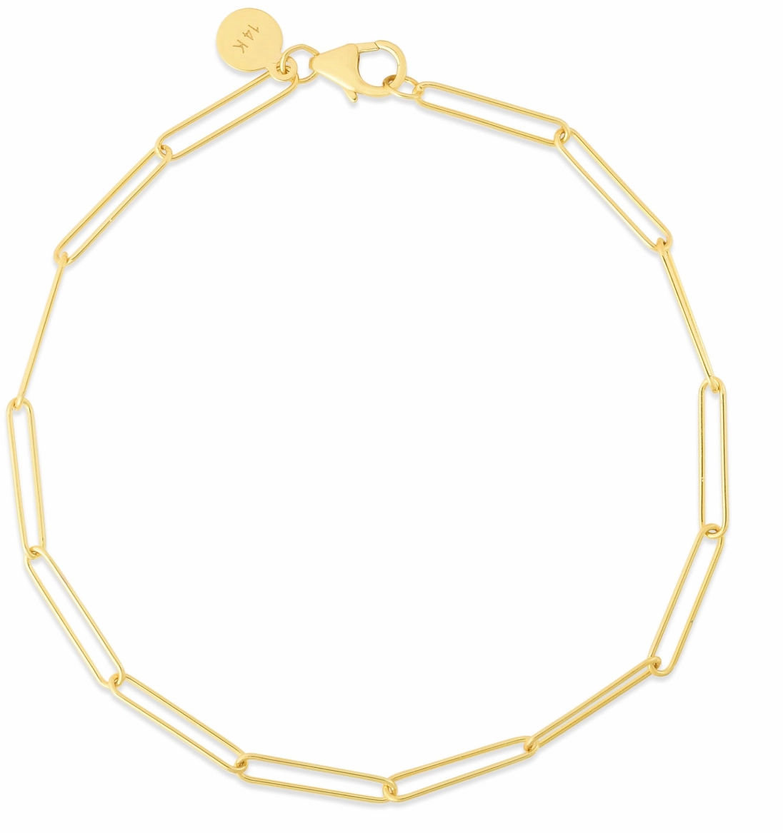 14k Lungo Paperclip Bracelet