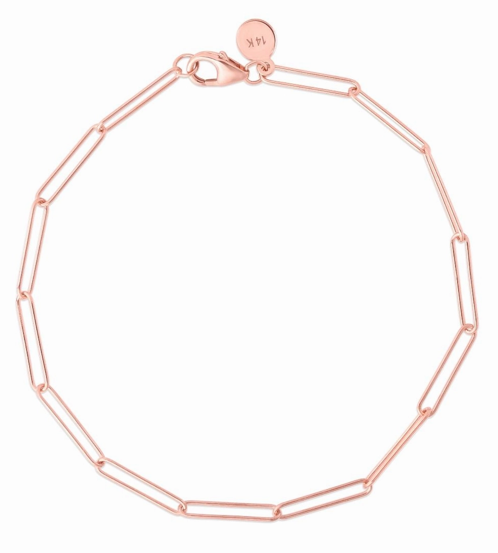 14k Lungo Paperclip Bracelet
