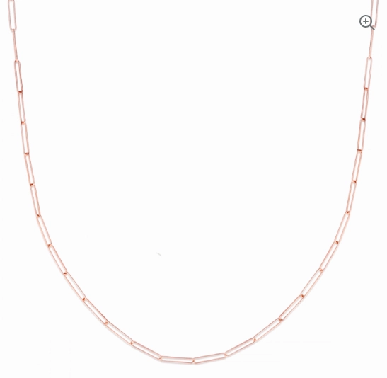 14k Lungo Paperclip Necklace