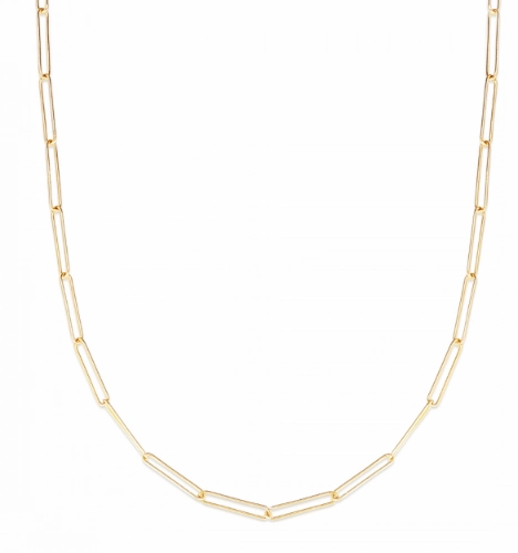 14k Lungo Paperclip Necklace
