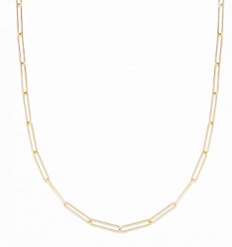 14k Lungo Paperclip Necklace