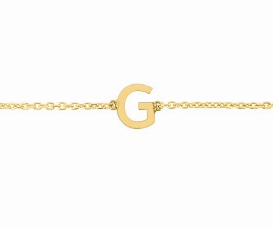 14k Mini Initial Bracelet