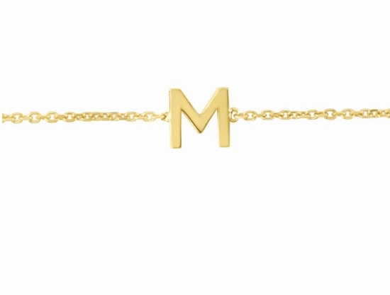 14k Mini Initial Bracelet