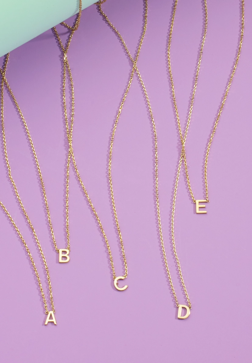 14k Mini Initial Necklace