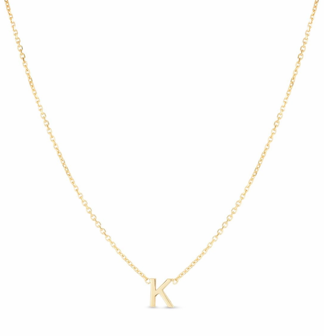 14k Mini Initial Necklace