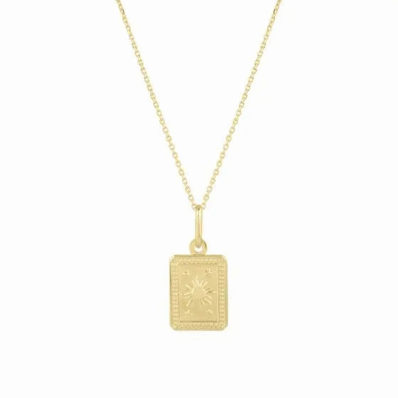 14K Rectangle Sun Pendant