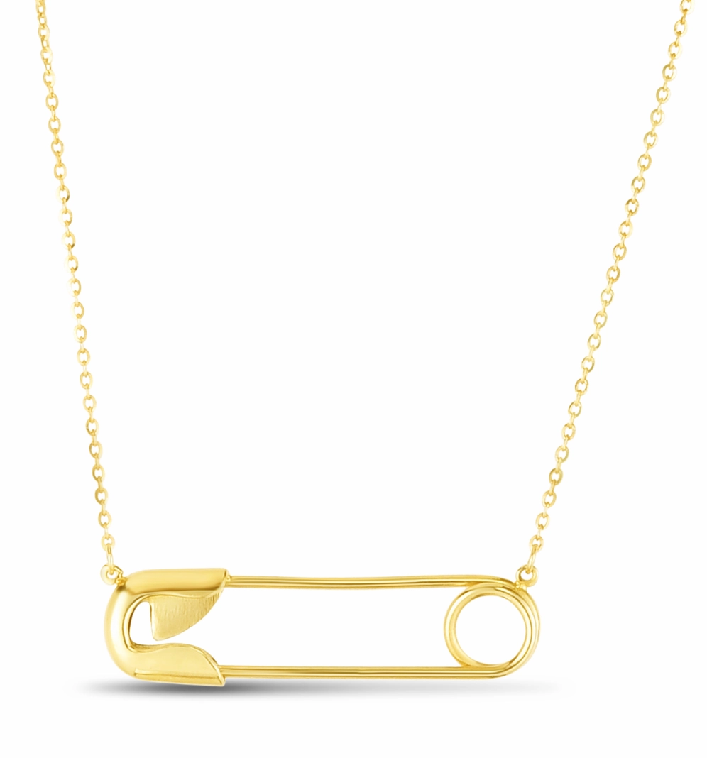 14k Safety Pin Necklace
