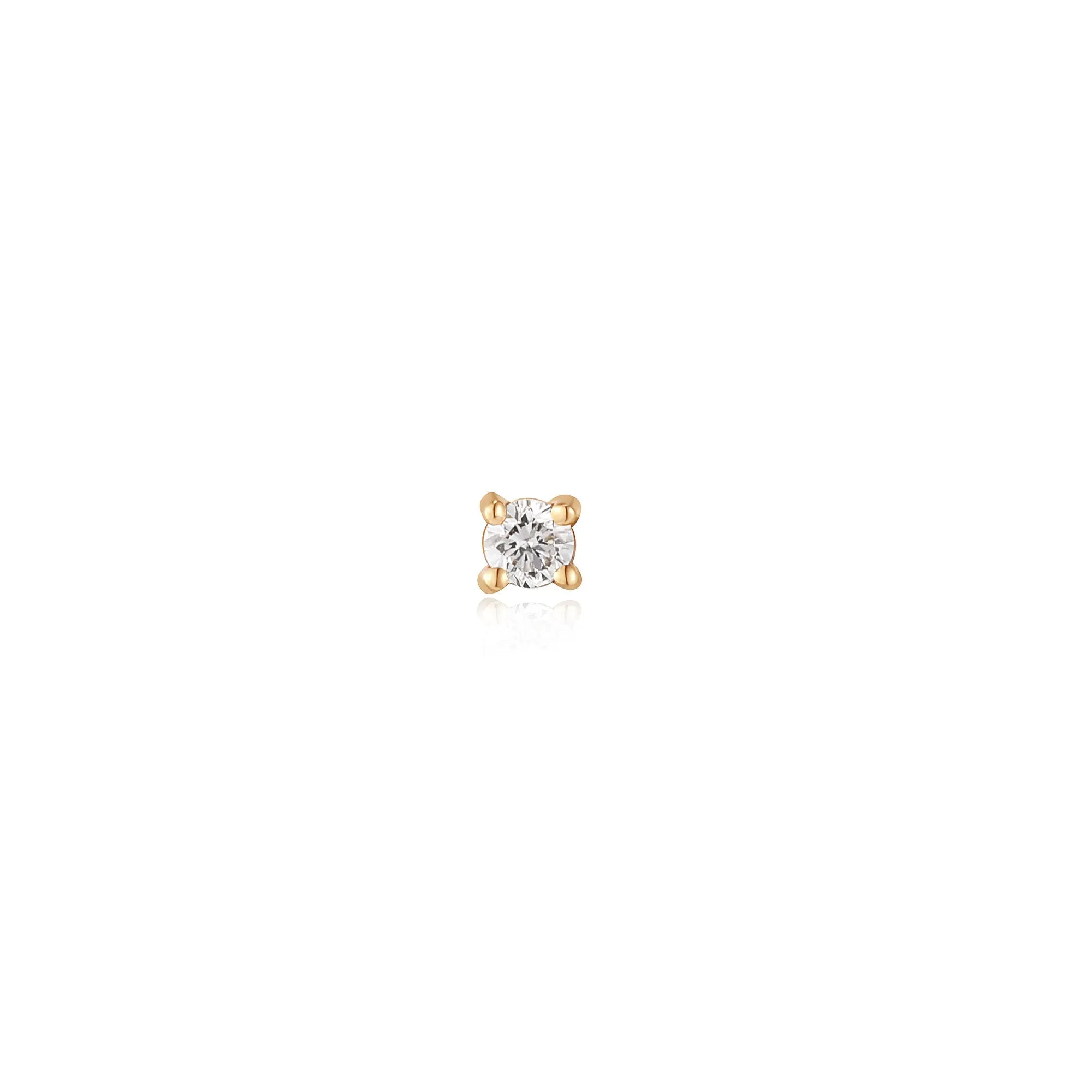 14kt Gold Stargazer Natural Diamond Single Labret Earring