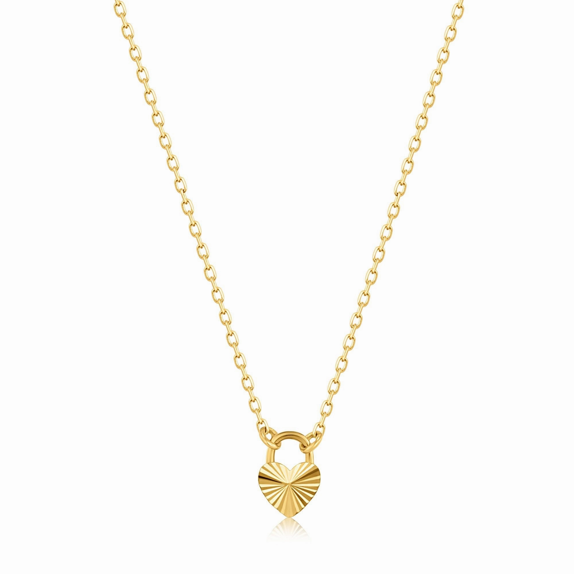 14kt Gold Heart Padlock Necklace