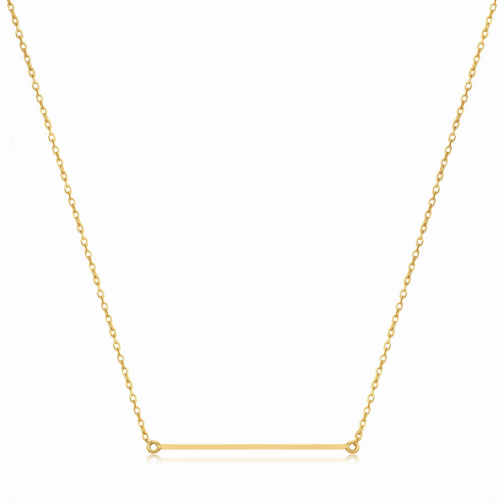 14kt Gold Solid Bar Necklace