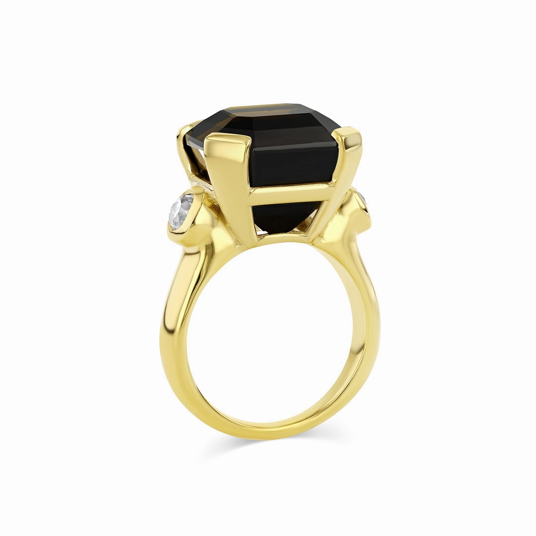 15.86ct Tourmaline & Diamond Three Stone Ring