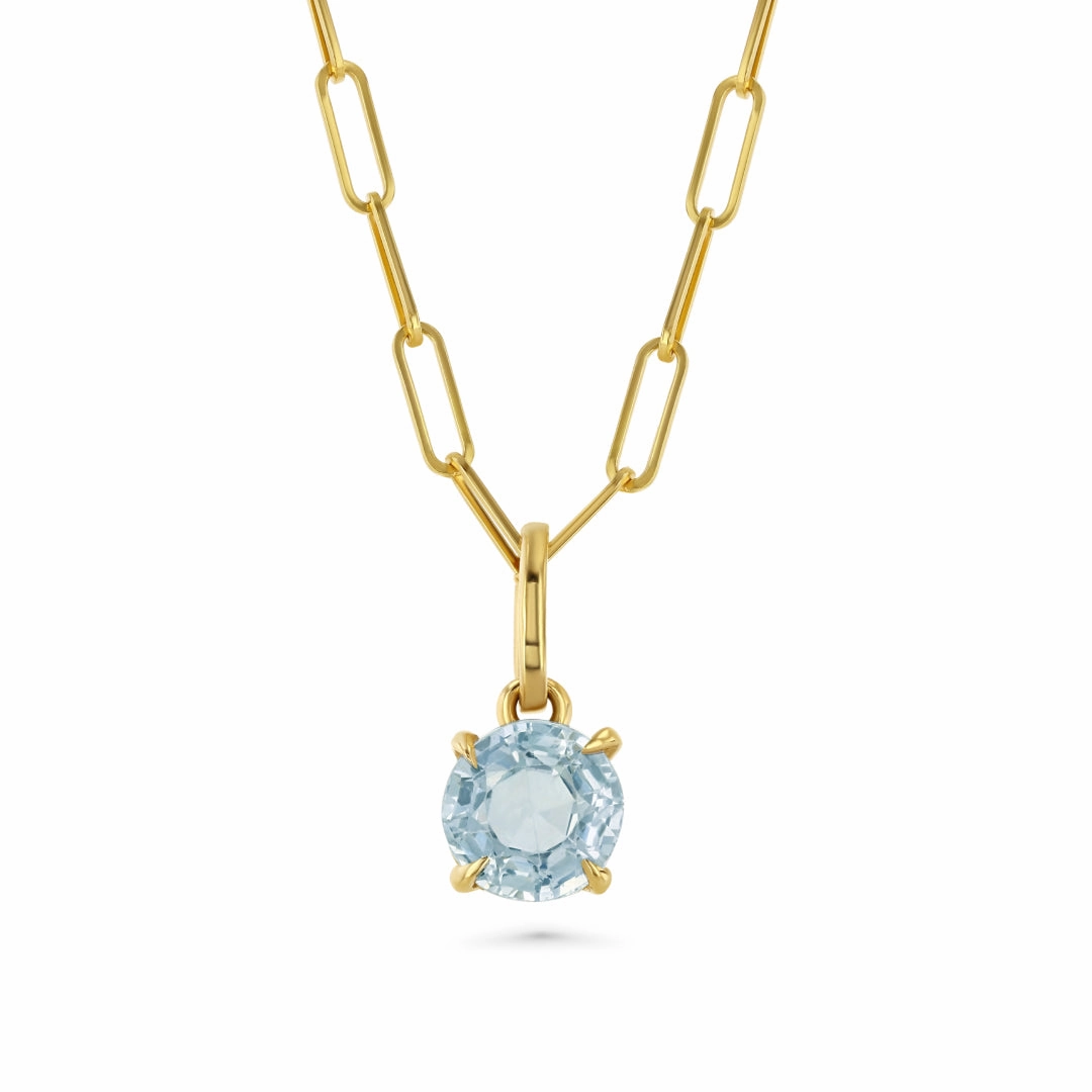 1.65 Aquamarine Round Prong Set Charm