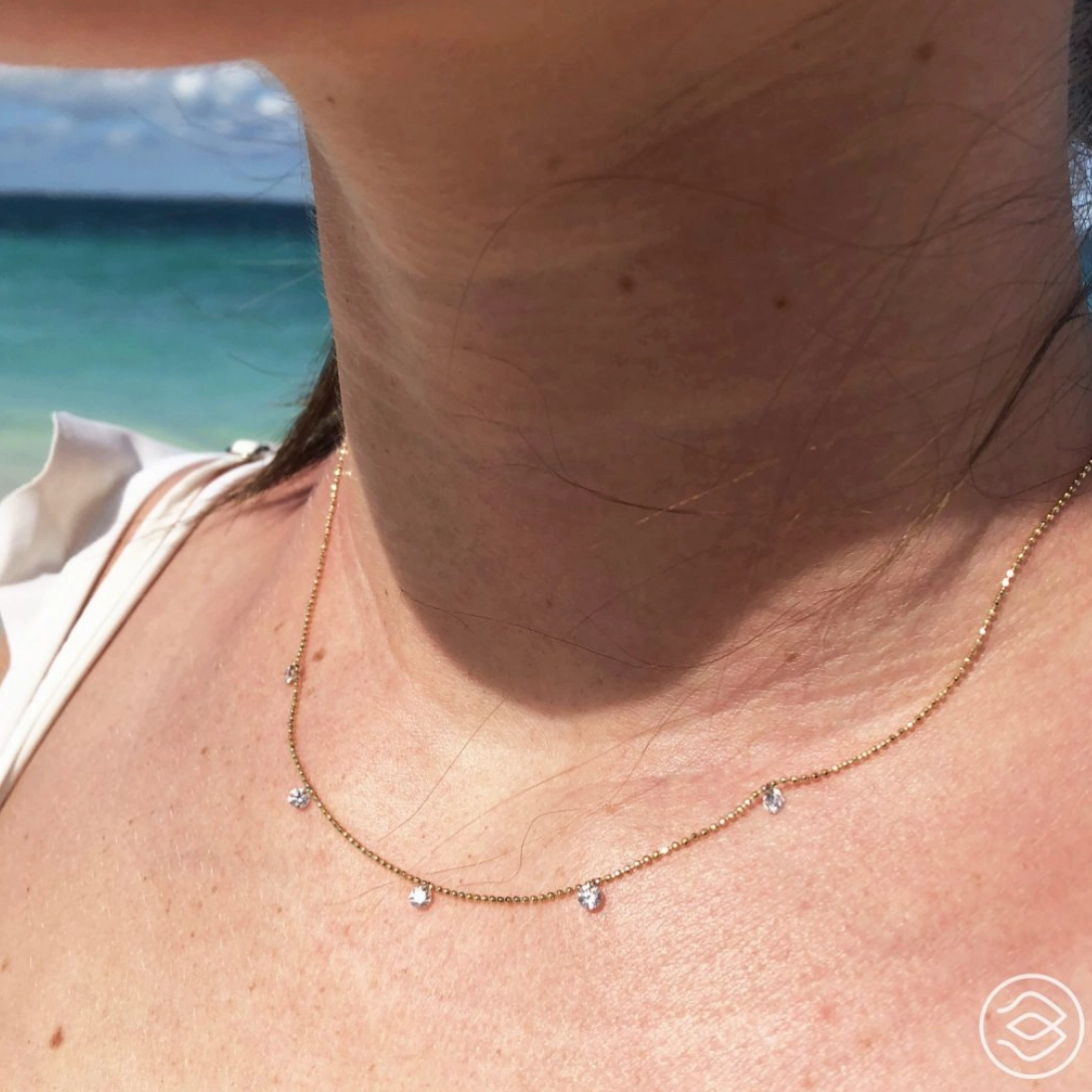 3 Pierced Diamond by the Yard Necklace