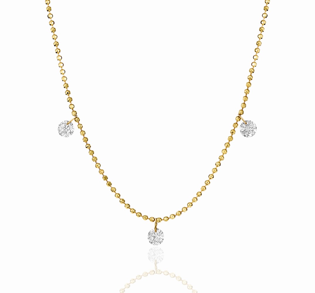 3 Pierced Diamond by the Yard Necklace