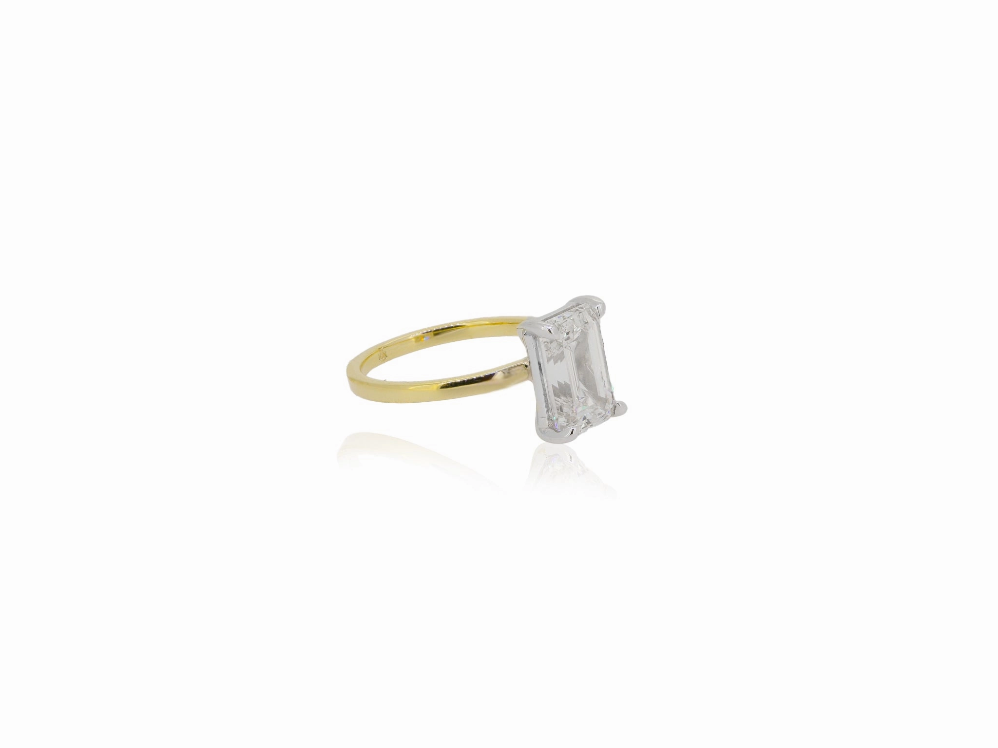 4.2ct Emerald Cut Engagement Ring-Lab Grown