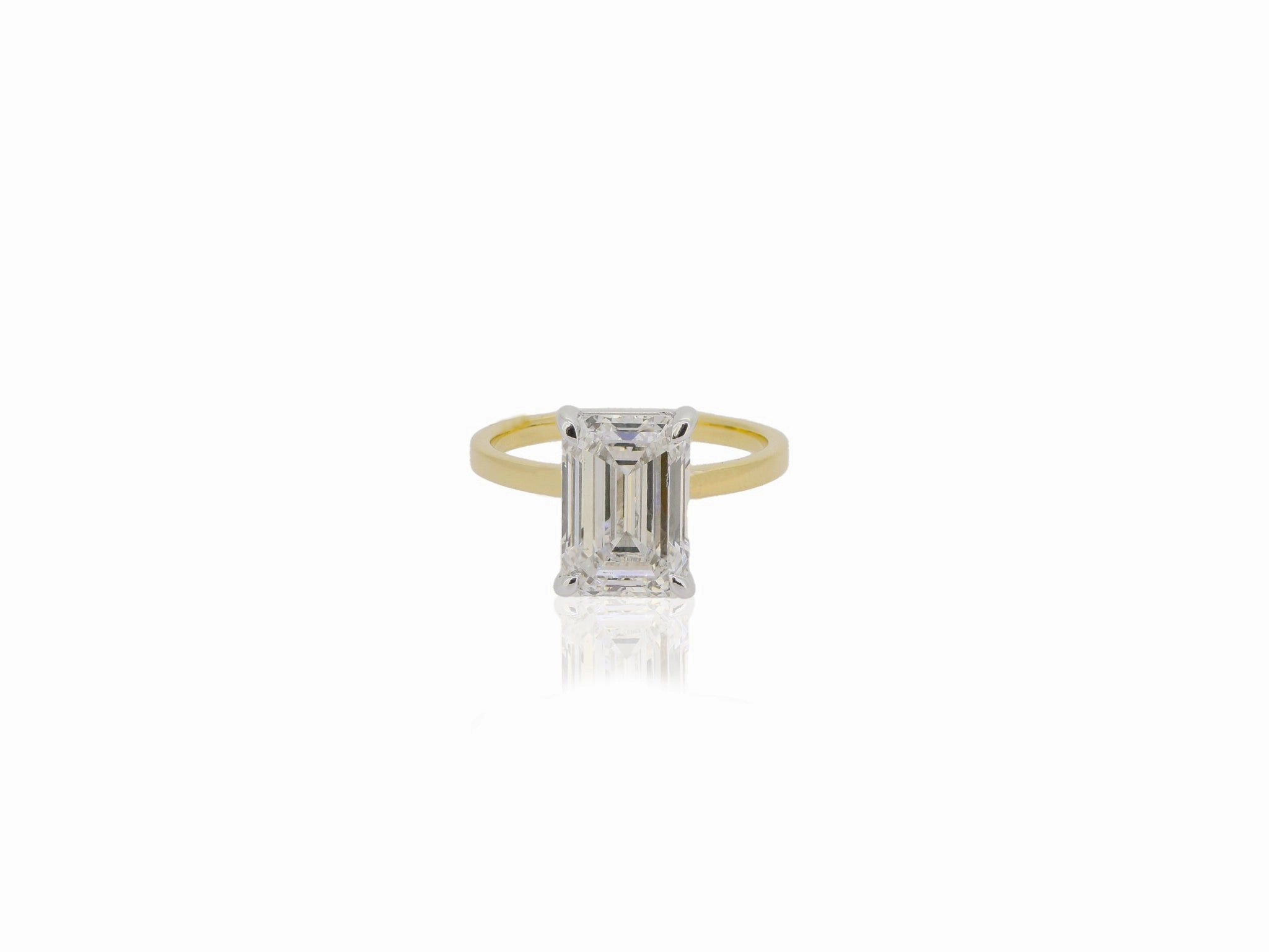 4.2ct Emerald Cut Engagement Ring-Lab Grown