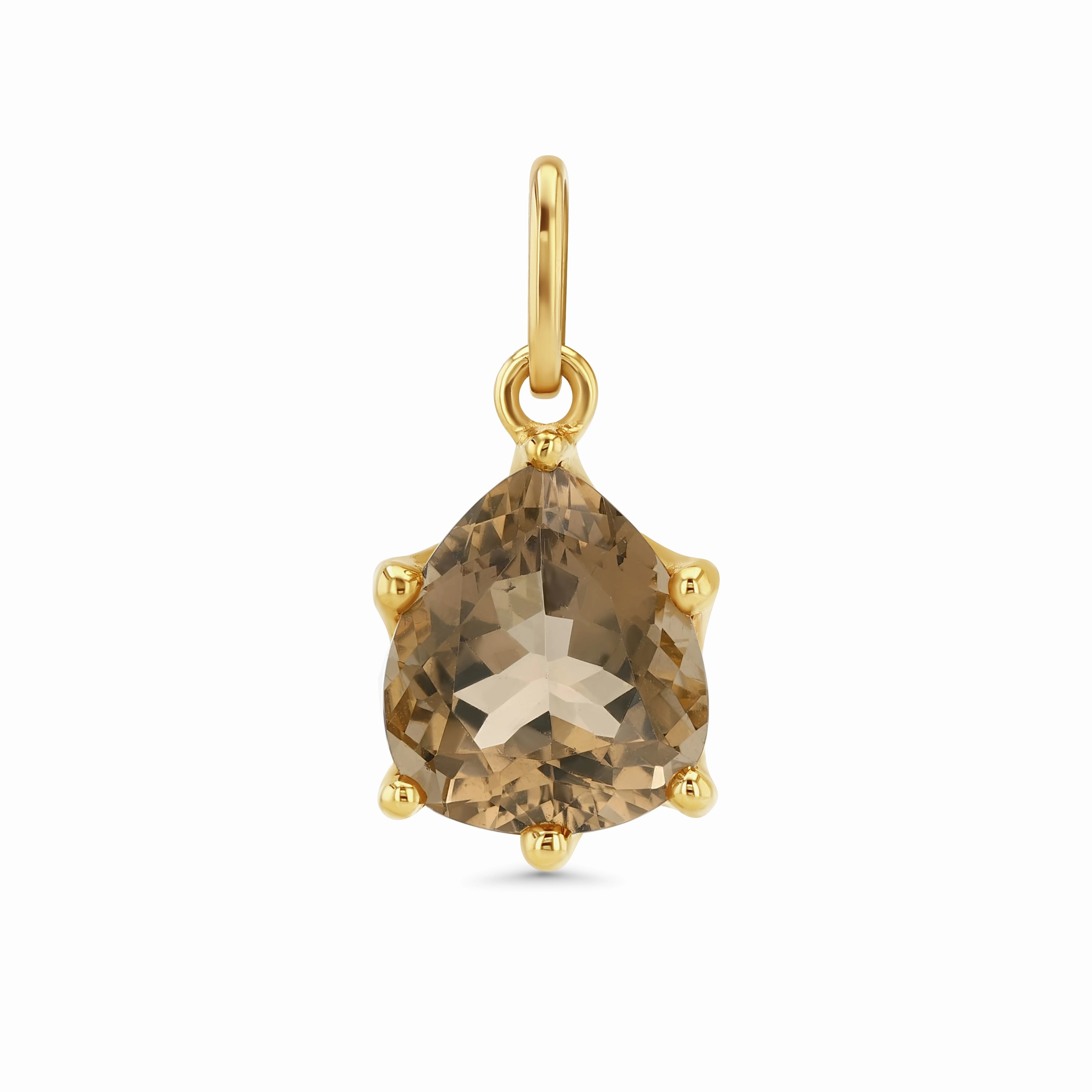 4.67CT SMOKY QUARTZ PRONG SET CHARM