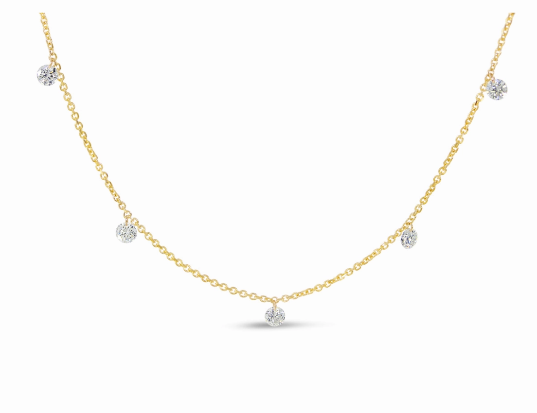 5 Pierced Diamond by the Yard Necklace