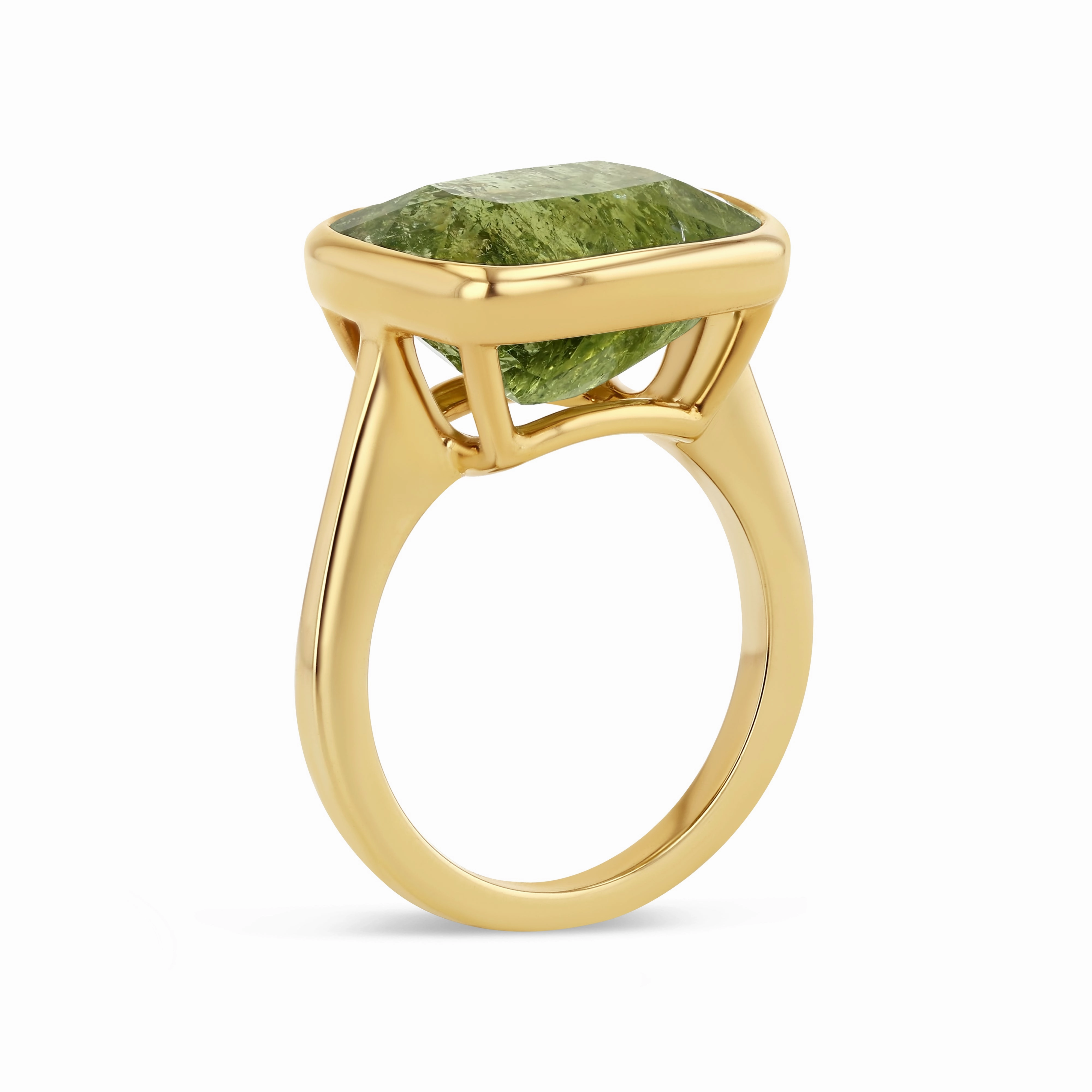 9.2CT GREEN TOURMALINE BEZEL RING