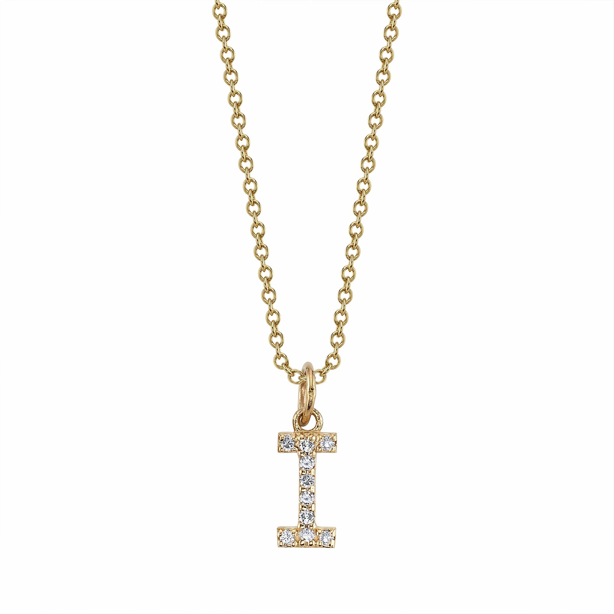 "I" Initial Birthstone Charm Sample