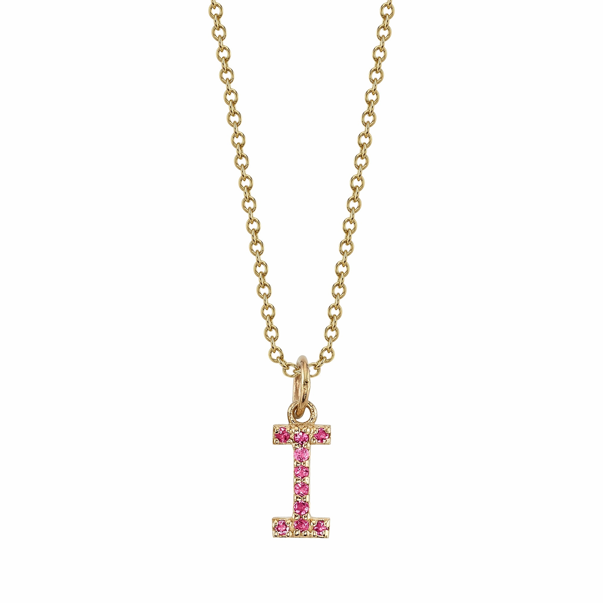 "I" Initial Birthstone Charm Sample