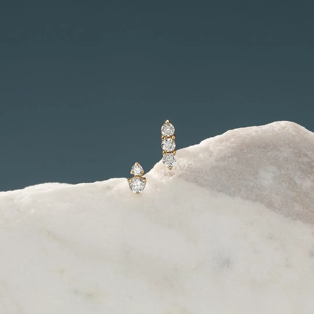 AGNES | Triple Diamond Single Stud
