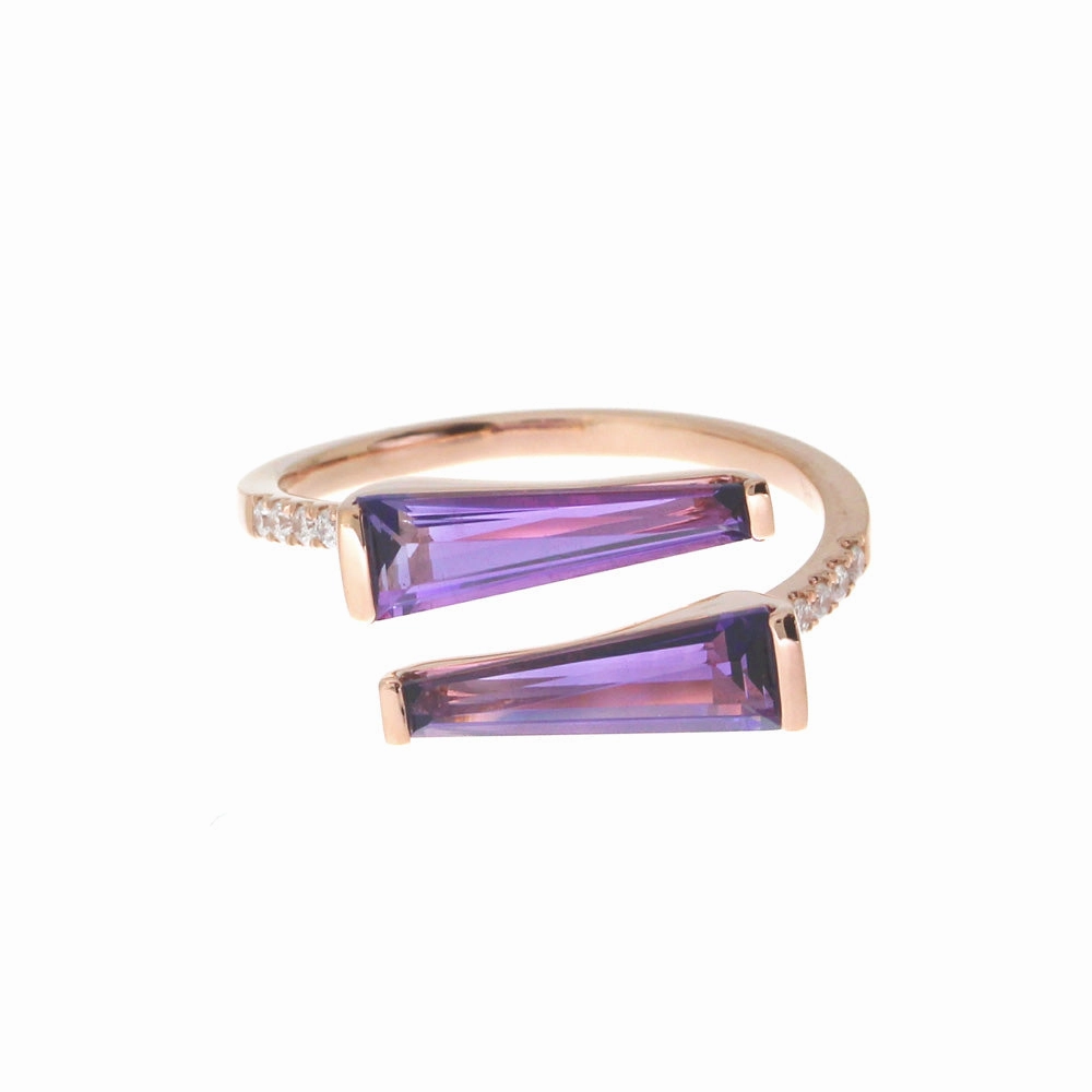 Amethyst Duo Trillion Ring