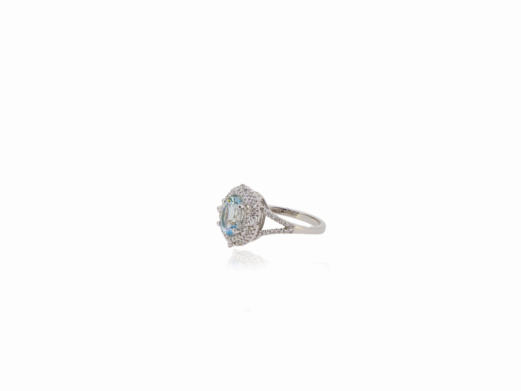 Aqua Split Shank Ring