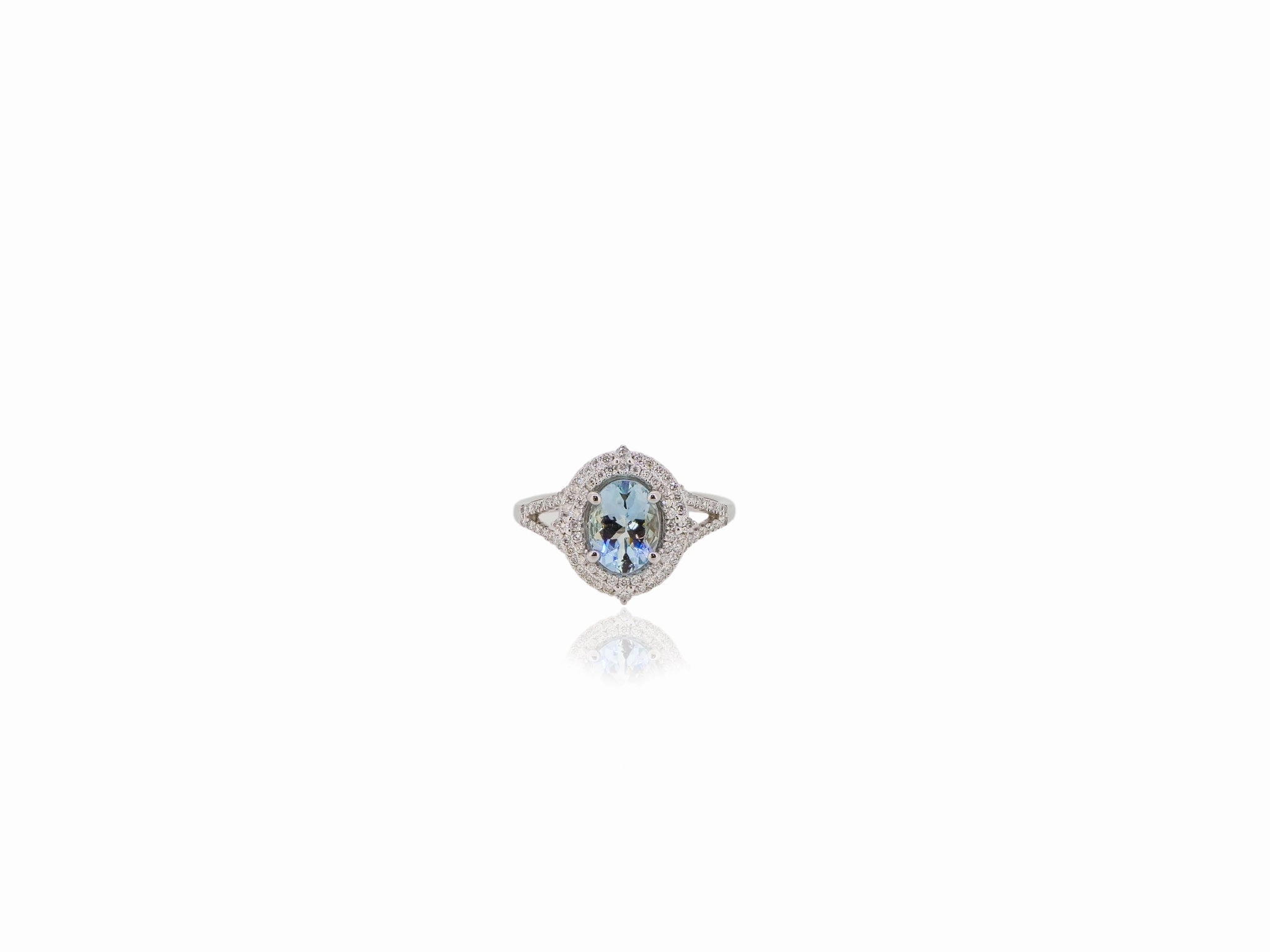 Aqua Split Shank Ring
